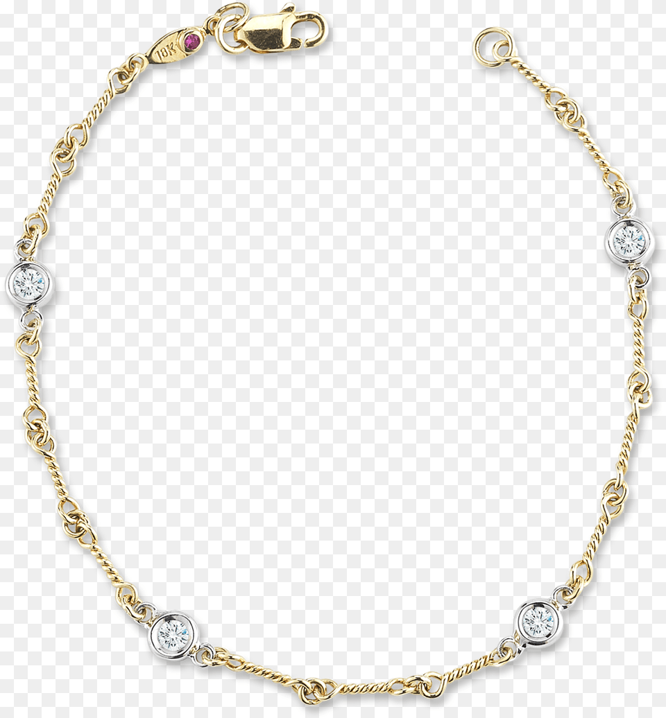 Yellow Gold Dogbone Station Bracelet With Diamonds, Accessories, Jewelry, Necklace Free Png
