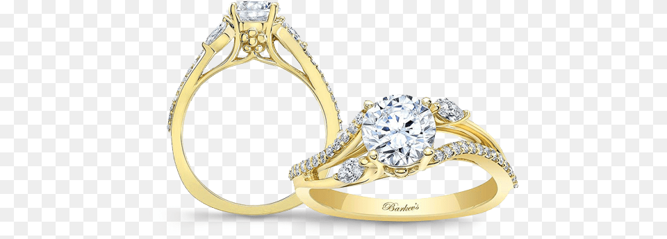 Yellow Gold Engagement Rings 130 Ct Round Solitaire Diamond With Accent Engagement, Accessories, Gemstone, Jewelry, Ring Free Png