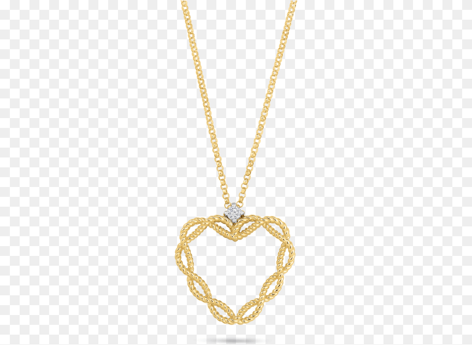 Yellow Gold Heart Pendant With Diamonds Roberto Coin Gold Heart Necklace, Accessories, Jewelry, Diamond, Gemstone Free Png