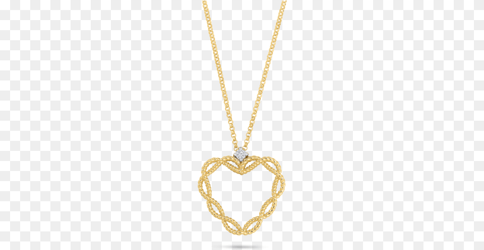 Yellow Gold Heart Pendant With Diamonds Roberto Coin New Barocco Collection, Accessories, Jewelry, Necklace, Diamond Png