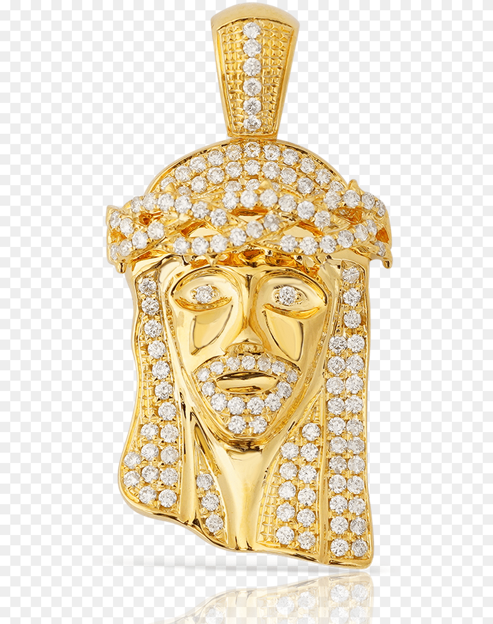 Yellow Gold Jesus Diamond Head Pendant 215ctw Locket, Accessories, Treasure, Jewelry, Gemstone Png Image
