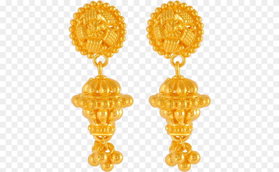 Yellow Gold Jhumki Earrings For Women Gold Ear Tops, Accessories, Earring, Jewelry, Treasure Free Png Download