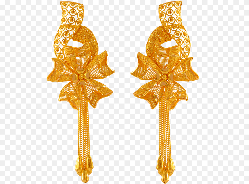 Yellow Gold Jhumki Earrings For Women Pc Chandra Gold Earring, Accessories, Jewelry Png