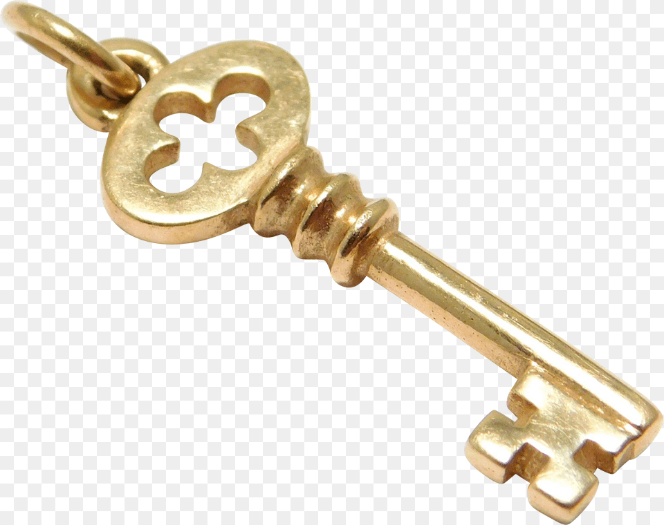 Yellow Gold Key Charm Just Andersen Estate Vintage Gold Key, Mace Club, Weapon Free Transparent Png