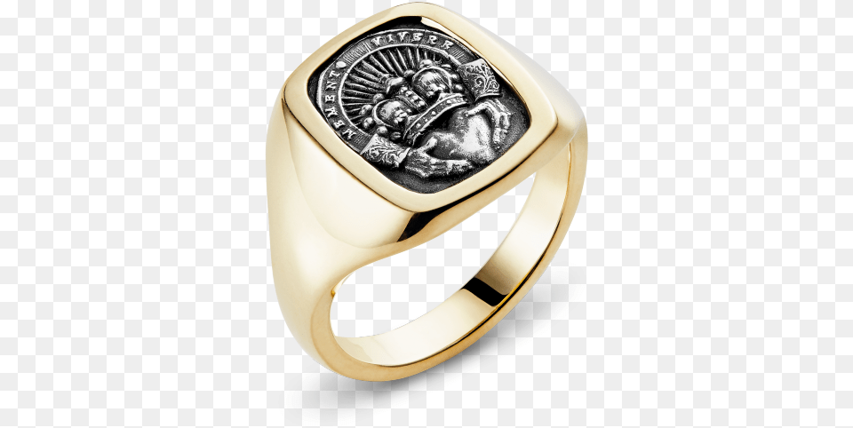 Yellow Gold Large Cushion Claddagh Badge Signet Ring, Accessories, Jewelry, Silver, Disk Free Transparent Png
