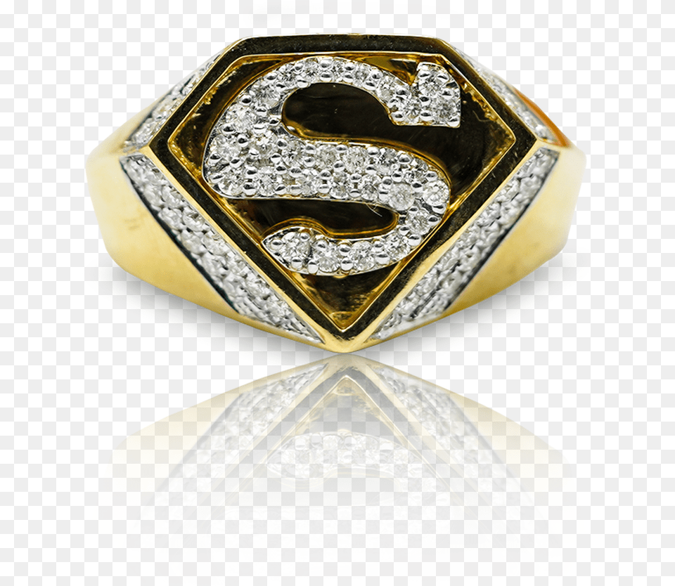Yellow Gold Men S Superman Diamond Ring Ring, Accessories, Gemstone, Jewelry, Locket Png