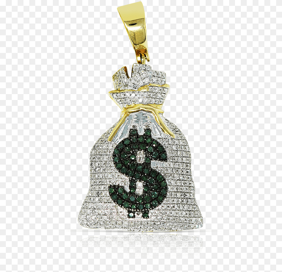 Yellow Gold Money Bag Pendant 091ct With Chain Locket, Accessories, Handbag, Gemstone, Jewelry Free Transparent Png