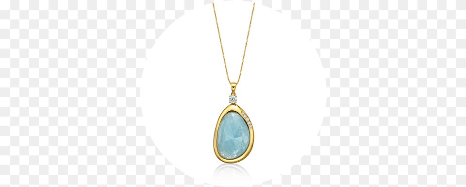Yellow Gold Pendant With Cloudy Aquamarine And Diamonds, Accessories, Jewelry, Necklace, Locket Free Png