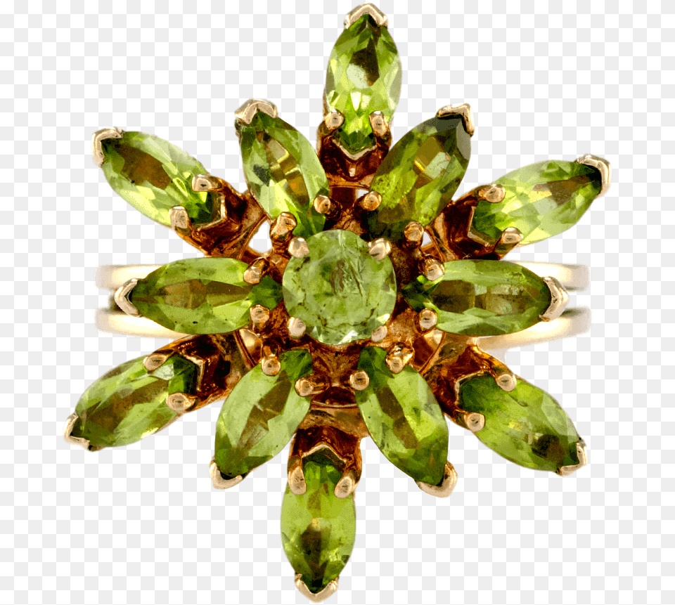 Yellow Gold Peridot Floral Ring Diamond, Accessories, Gemstone, Jewelry, Jade Png Image