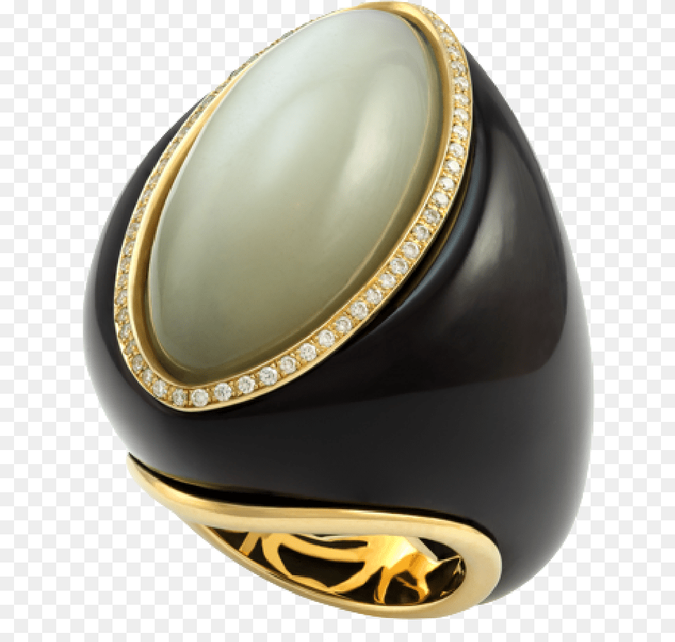 Yellow Gold Ring With Moonstone Diamonds And Uphondo Ring, Accessories, Jewelry, Gemstone Free Png Download