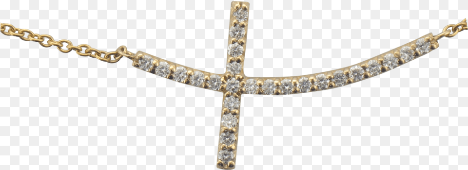 Yellow Gold Sideways Cross Diamond Necklace U2014 Scottsdale Fine Jewelers Chain, Accessories, Gemstone, Jewelry, Symbol Free Png