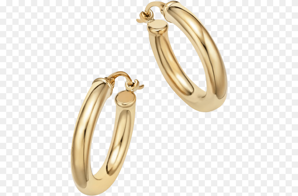 Yellow Gold Tube Hoop Earrings 100 Exclusive 14k Gold Earrings Hoops, Accessories, Earring, Jewelry, Ring Free Png Download