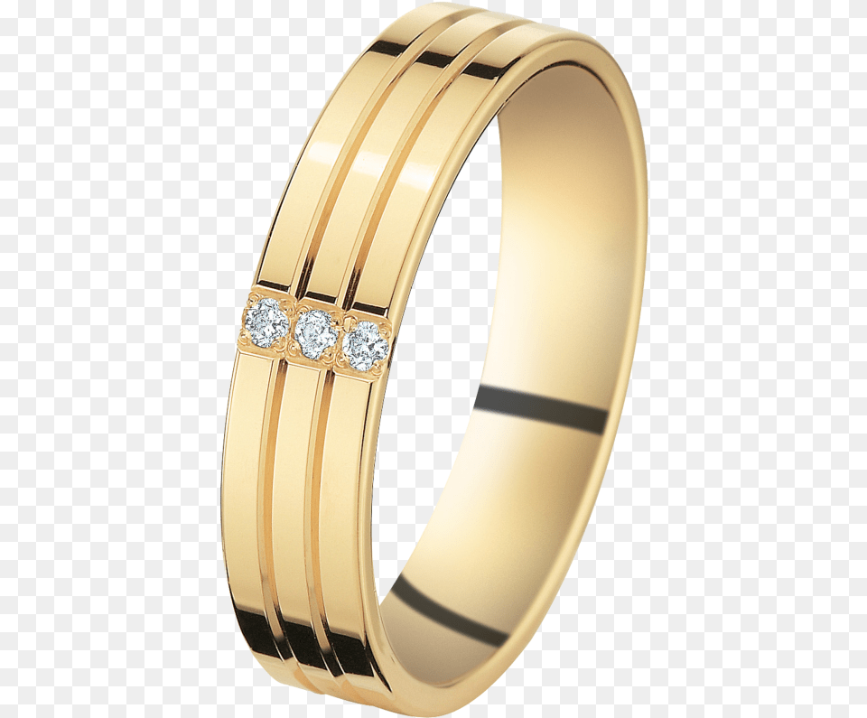 Yellow Gold Wedding Ring With Trilogy Of Diamonds Wedding Ring Male, Accessories, Jewelry Png
