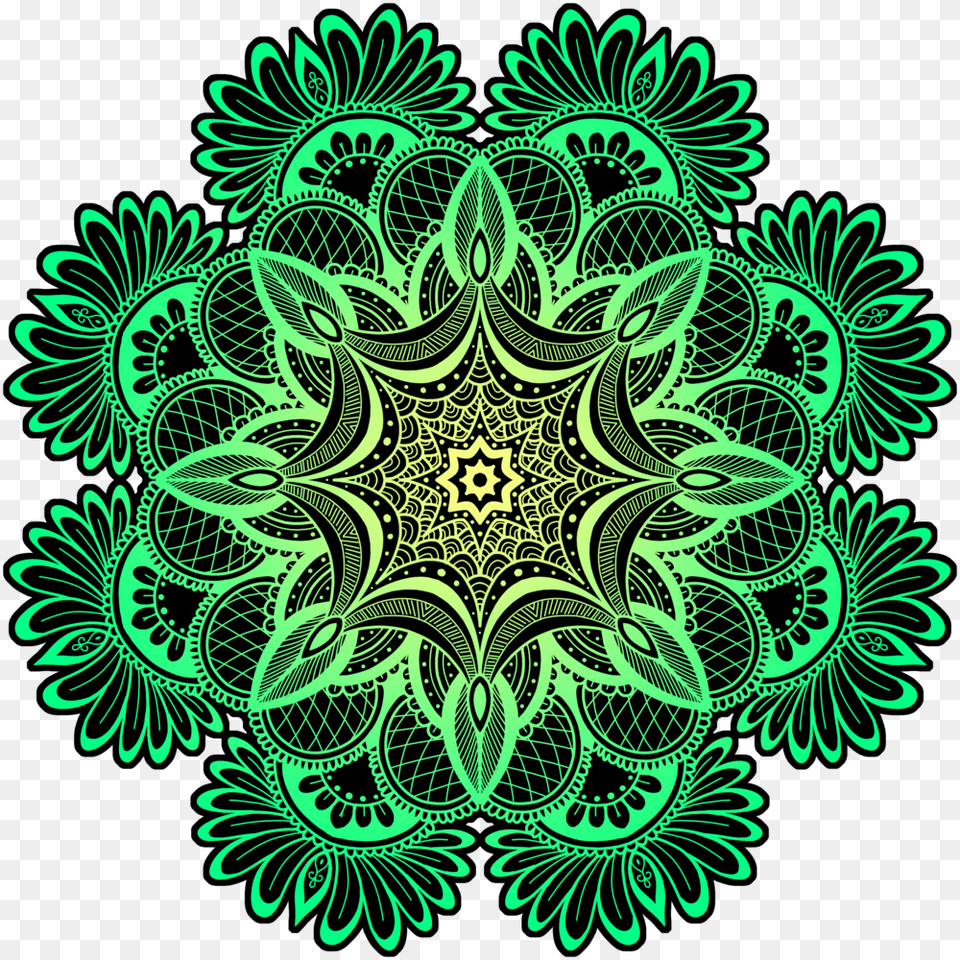 Yellow Green Flower Pattern Circle Hd, Accessories, Art, Floral Design, Graphics Free Png Download