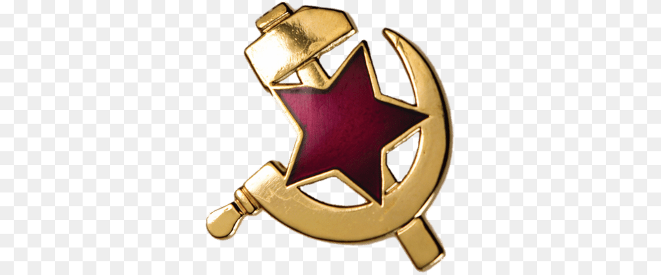 Yellow Hammer And Sickle, Badge, Logo, Symbol, Emblem Png Image