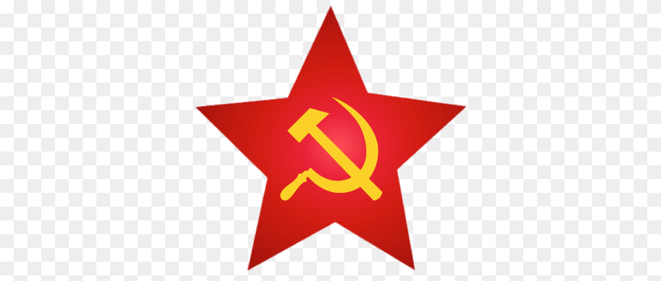 Yellow Hammer And Sickle In Red Star, Star Symbol, Symbol Free Png