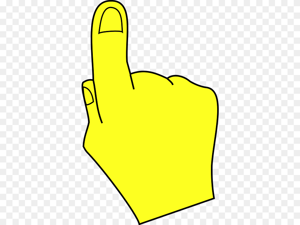 Yellow Hand Pointing Up, Clothing, Glove, Body Part, Person Free Png Download