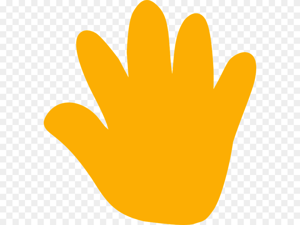 Yellow Hand Print Hand Print Orange Vector Graphic Stockxchng, Clothing, Glove Free Png Download