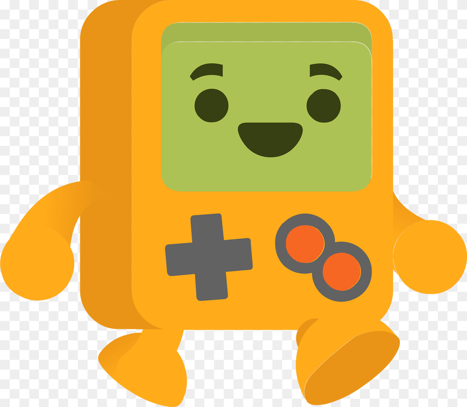 Yellow Handheld Game Console Character Clipart Free Png