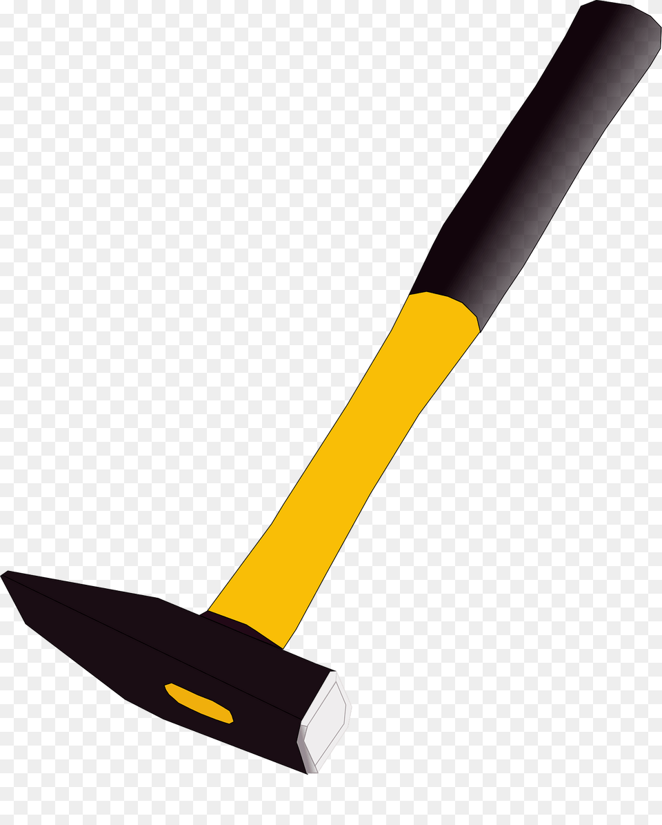 Yellow Handled Straight Hammer Clipart, Device, Tool, Smoke Pipe Free Png