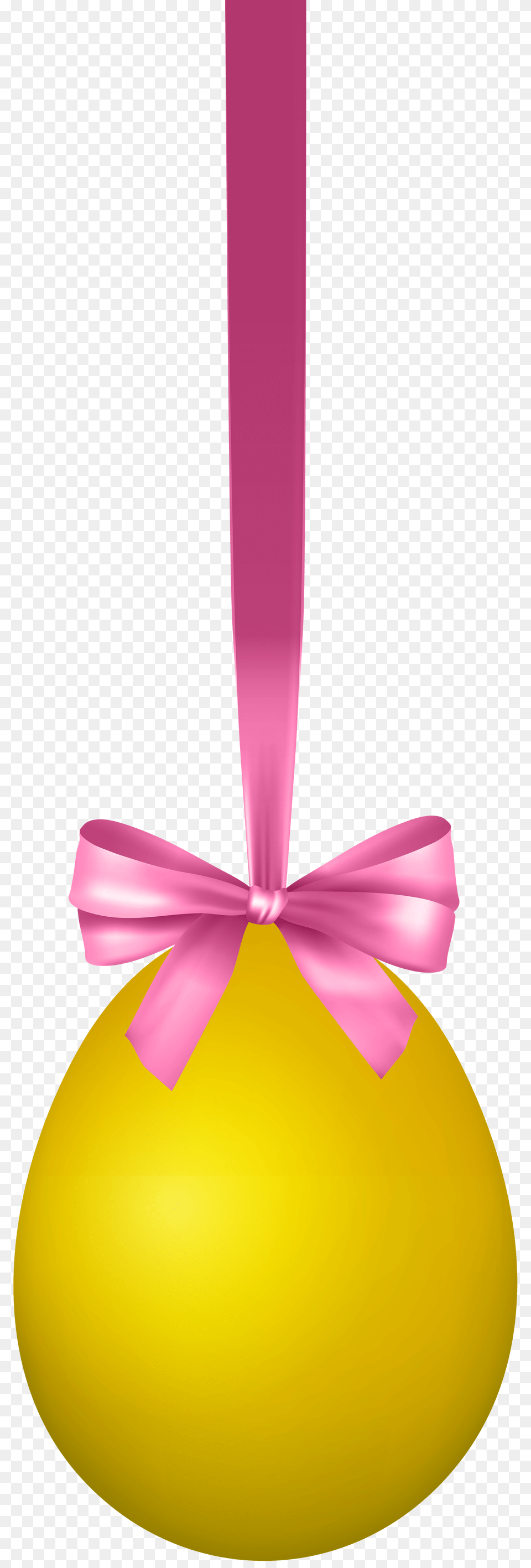 Yellow Hanging Easter Egg With Bow Transparent Clip Art, Food, Easter Egg, Chandelier, Lamp Png