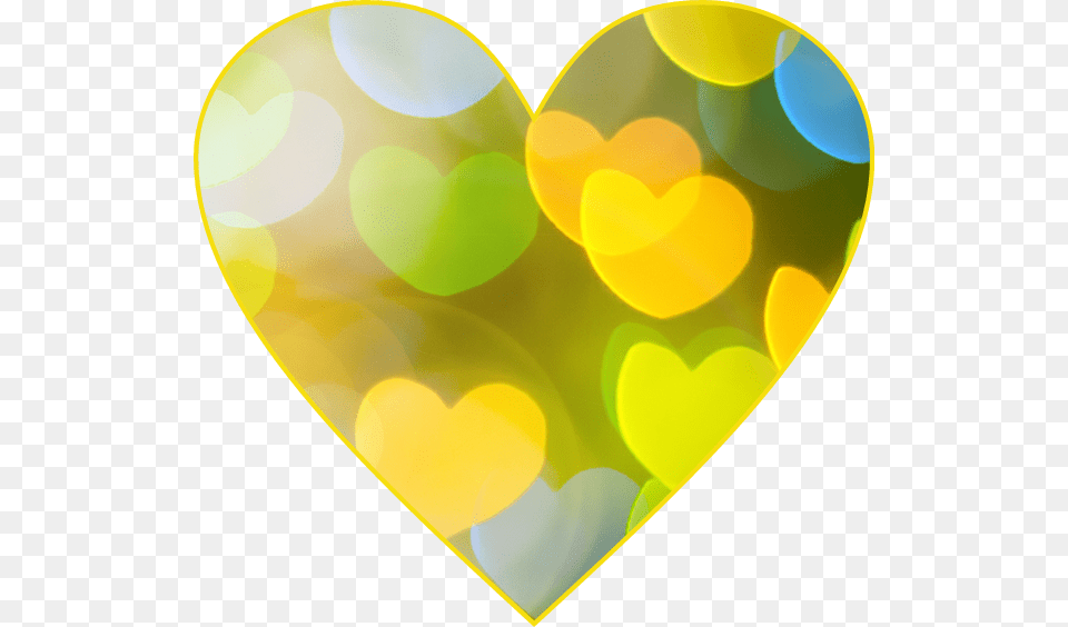 Yellow Heart Bokeh Ligths Heart Free Transparent Png