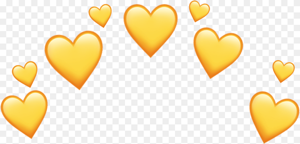 Yellow Heart Crown Sticker Iphone Yellow Heart Emoji Free Png