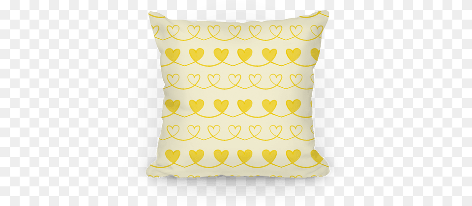 Yellow Heart Doodle Pattern Pillow Camping Throw Pillows, Cushion, Home Decor, Diaper Free Png