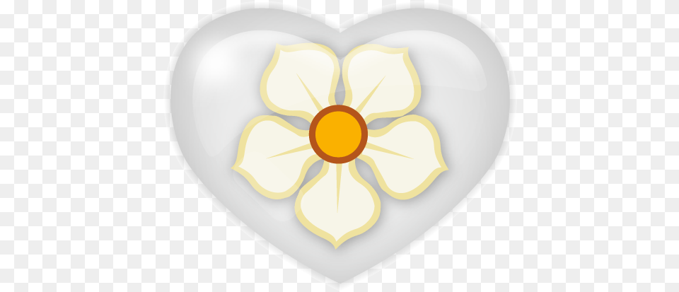 Yellow Heart Fried Egg Symbol Plant Decorative, Flower, Petal, Plate, Anemone Free Png Download