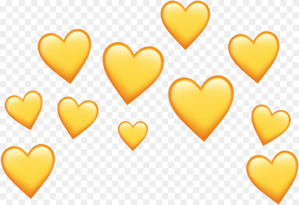 Yellow Heart Heartcrown Crown Aesthetic Tumblr Heart, Symbol Free Png
