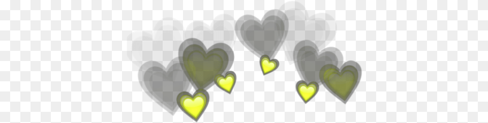 Yellow Heart Hearts Heartcrown Crown Asthetics Grape, Green, Symbol Png Image