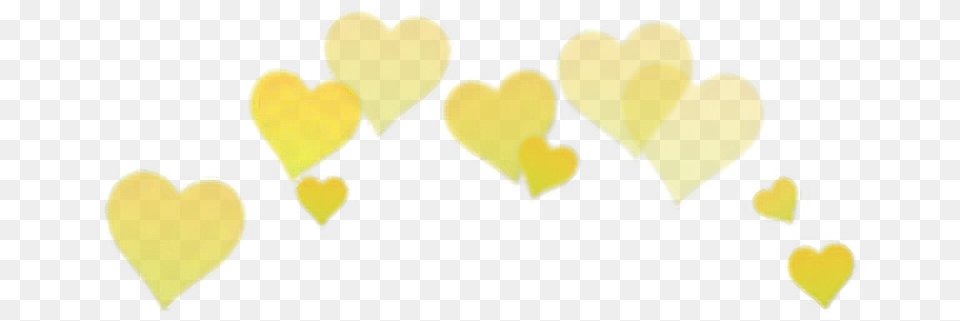 Yellow Heart Overlay Edit Tumblr Heart On Head, Symbol, Flower, Petal, Plant Free Png Download