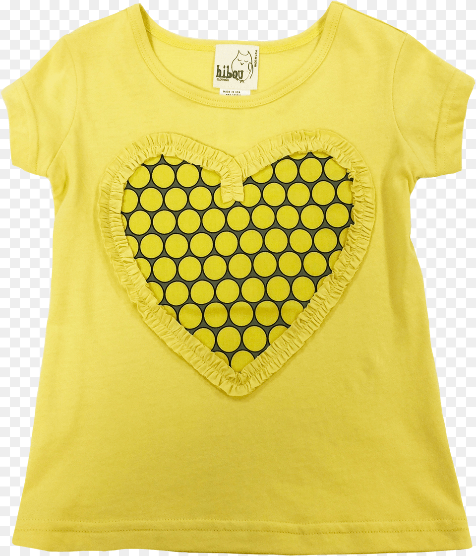 Yellow Heart Top Tappeto Con Sensore Pressione, Clothing, T-shirt, Shirt Png Image