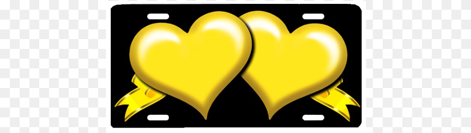 Yellow Heart With Ribbon Car, Clothing, Hardhat, Helmet, Balloon Free Transparent Png