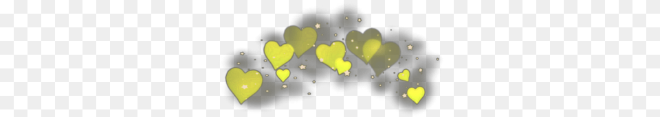 Yellow Hearts Heart Heartcrown Crown Asthetic Grape, Symbol, Disk Free Png