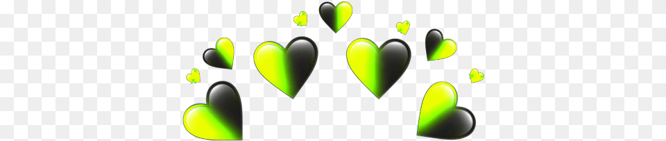 Yellow Hearts Heart Heartcrown Crown Asthetic Graphic Design, Green, Disk Free Png