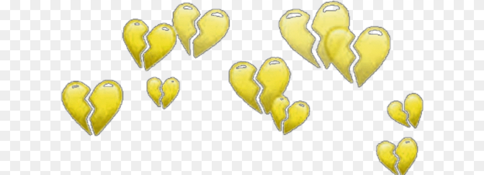 Yellow Hearts Heart Heartcrown Crown Heartbroken Heart, Flower, Petal, Plant Free Png Download