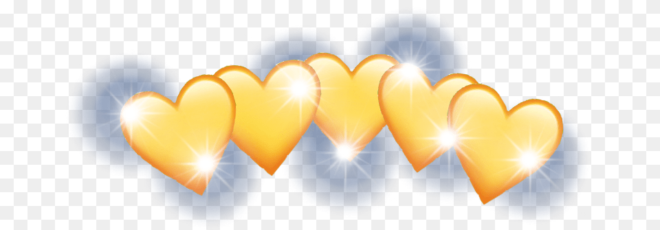 Yellow Hearts Yellowhearts Heartcrown Heartcrownsticker Heart, Flare, Light, Lighting Free Png Download