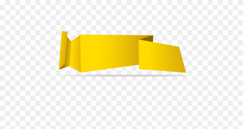 Yellow Horizontal Origami Banner, File Png