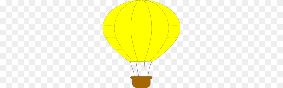 Yellow Hot Air Balloon Clip Art, Aircraft, Hot Air Balloon, Transportation, Vehicle Png Image
