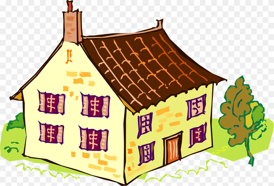 Yellow House Clipart, Architecture, Rural, Outdoors, Nature Free Transparent Png