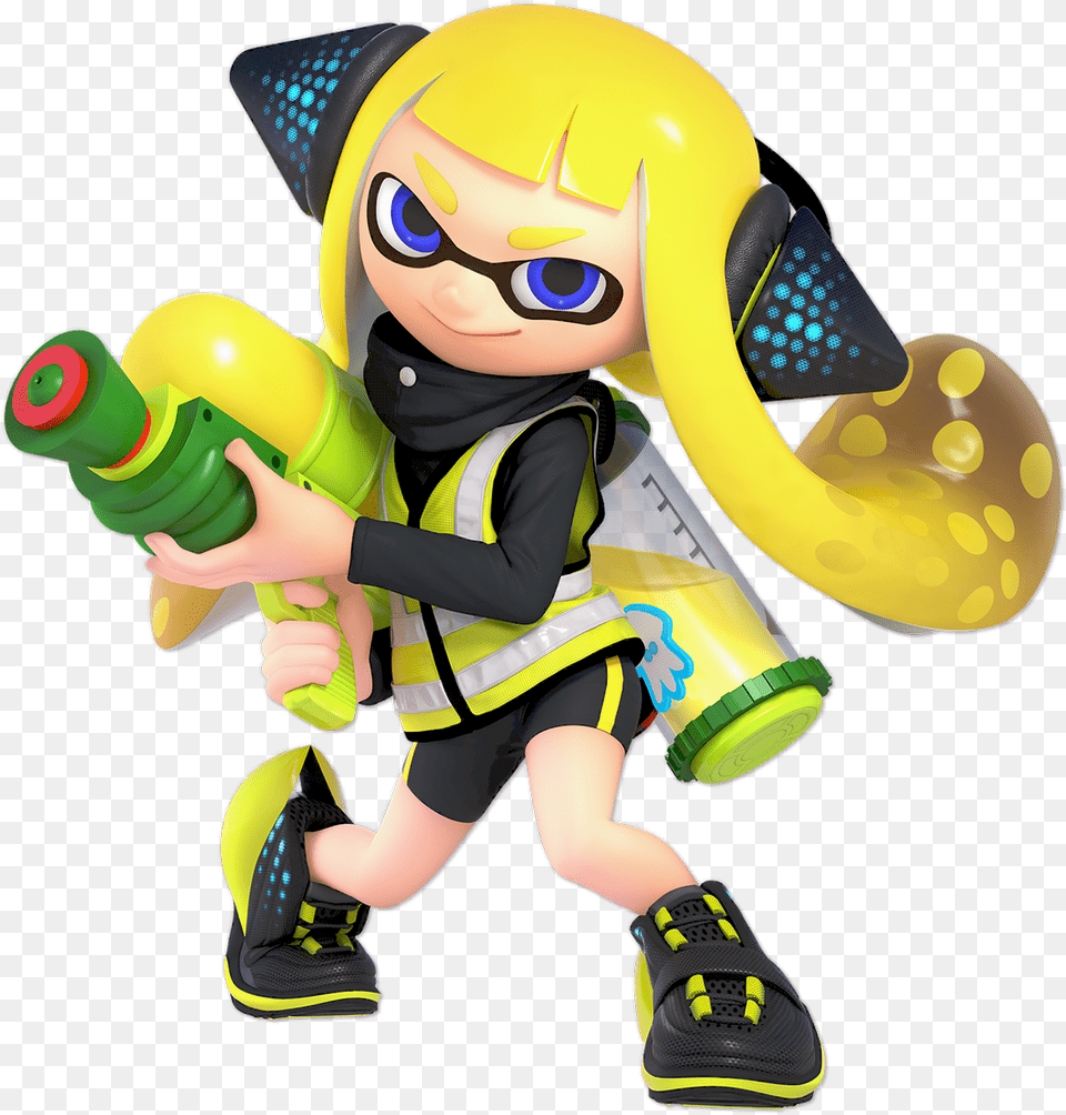 Yellow Inkling Girl Smash, Baby, Person, Face, Head Png