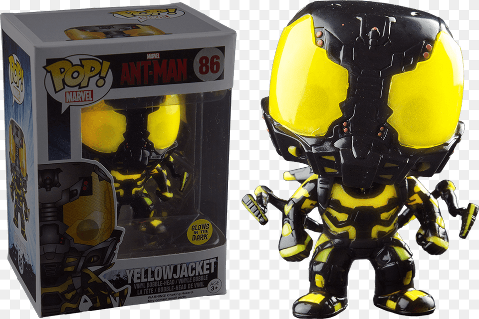 Yellow Jacket Ant Man Yellowjacket Glow Pop Vinyl, Helmet, Toy, Robot Png Image