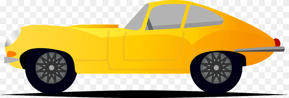 Yellow Jaguar E Type Clipart, Car, Transportation, Vehicle, Alloy Wheel Free Png Download
