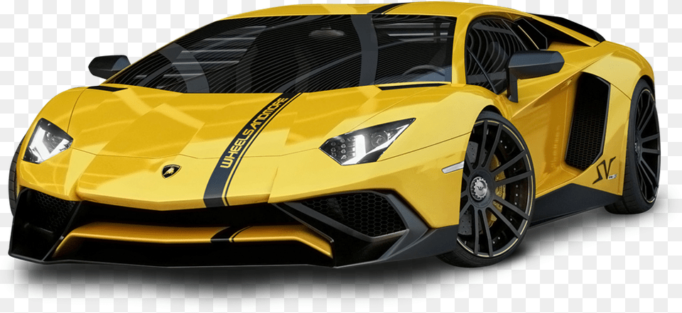 Yellow Lamborghini Aventador Car Lamborghini Aventador Sv Tuning, Alloy Wheel, Vehicle, Transportation, Tire Free Png