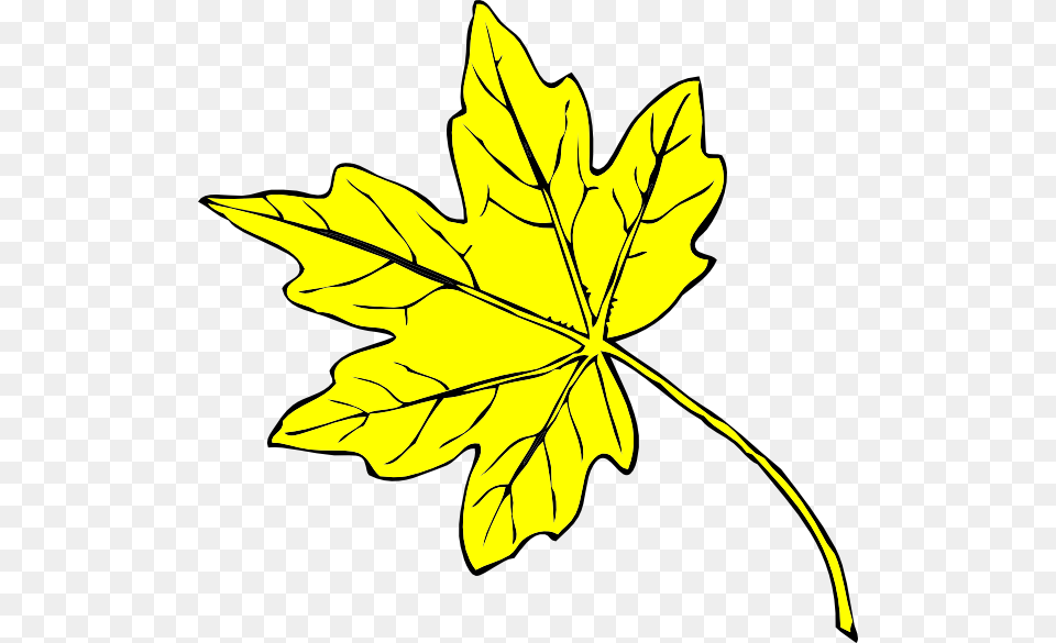 Yellow Leaf Clip Art At Clker Fall Leaves Clip Art, Maple Leaf, Plant, Tree Png Image