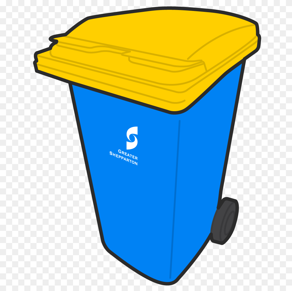 Yellow Lid Bin, Tin, Can, Trash Can Png