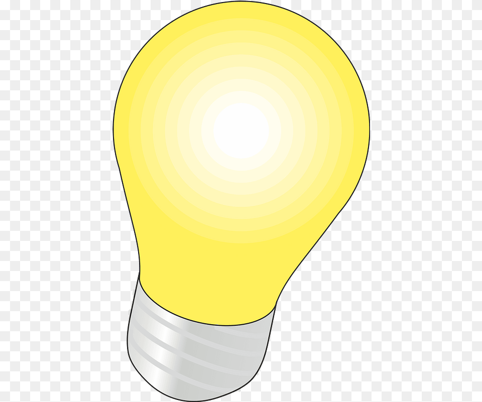Yellow Light Bulb Clipart Download Incandescent Light Bulb, Lightbulb Free Transparent Png