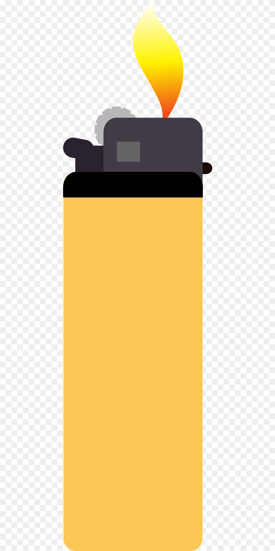 Yellow Lighter With Flame Clipart Free Transparent Png