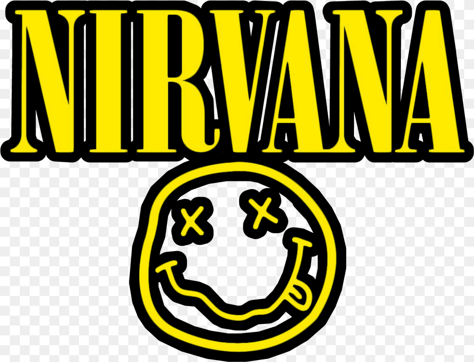 Yellow Logo Nirvana Rock Music Sticker By Cutegirl Rock Band Band Logo, Book, Publication Free Transparent Png